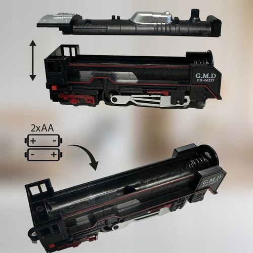 POCIĄG KOLEJKA ELEKTRYCZNA TORY LOKOMOTYWA 3 WAGONY 270CM DŁUGOŚCI STACJA na Arena.pl