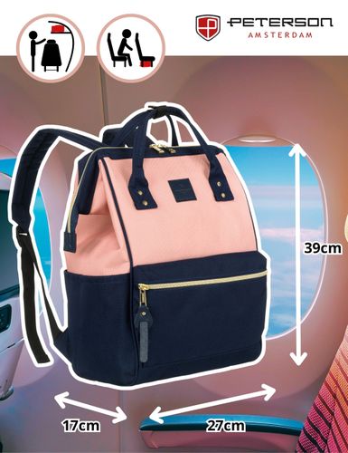 plecak materiałowy ptn alfa-6027 navy+pink na Arena.pl