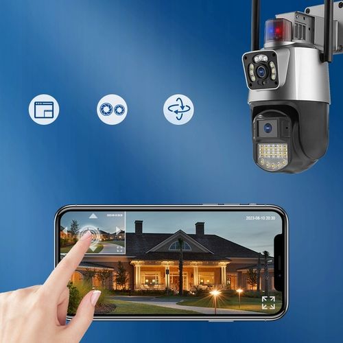 PODWÓJNA KAMERA IP 2W1 ZEWNĘTRZNA OBROTOWA WIFI 2x 3MPx FULL HD+ MONITORING na Arena.pl