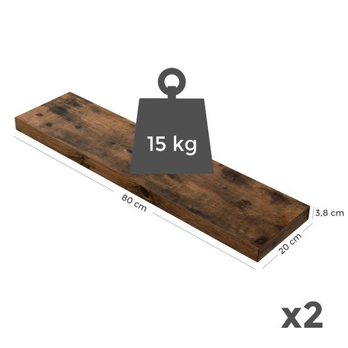 SONGMICS Półka ścienna 80x20x3,8cm BRĄZ na Arena.pl