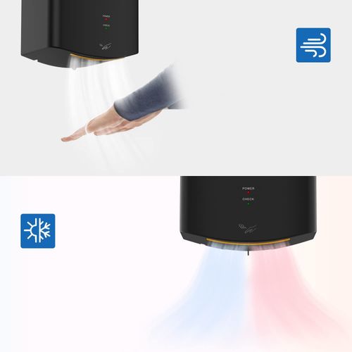 Suszarka do rąk AIKE Air Wiper, 220 V, 1400 W, czarna, Używany na Arena.pl