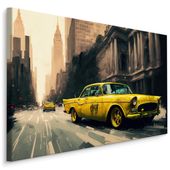 Obraz Ścienny Do Biura Taksówka Miasto Nowy Jork Abstrakcja 40cm x 30cm