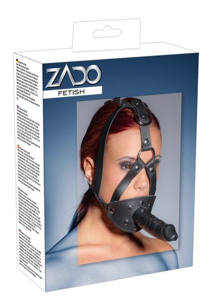 ZADO Strap-on maska z dildo i kneblem zdjęcie 1
