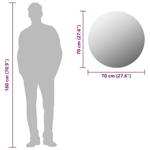 Lustro ścienne, 70 cm, okrągłe, szklane na Arena.pl