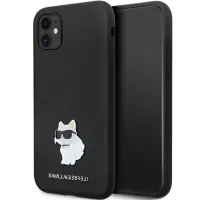 Etui Karl Lagerfeld Silicone Choupette Metal Pin na iPhone 11 / Xr - czarne