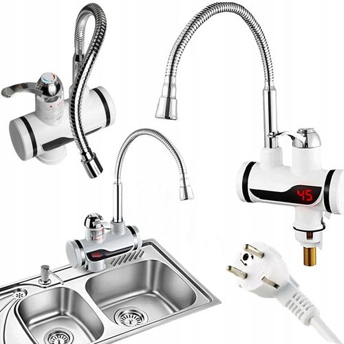 ELEKTRYCZNY PRZEPŁYWOWY PODGRZEWACZ WODY FLEX Z LCD GIĘTKIM KRANEM na Arena.pl