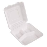 Menu box trójdzielny 235x227 pulpa trzcinowa 50szt