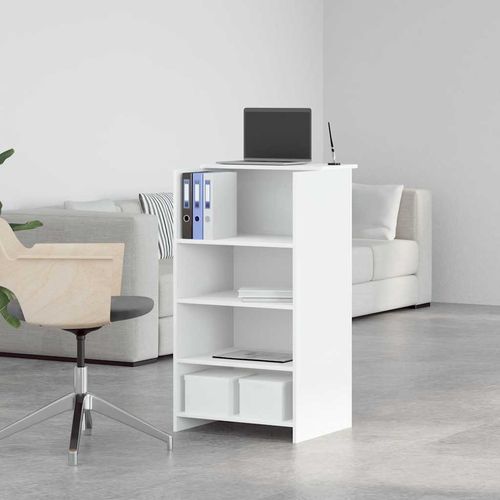 Biurko recepcyjne białe 55x50x103,5 cm Drewno klejone na Arena.pl