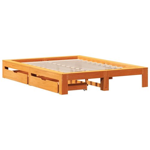 Łóżko bez materaca, woskowy brąz, 140x200 cm, drewno sosnowe na Arena.pl