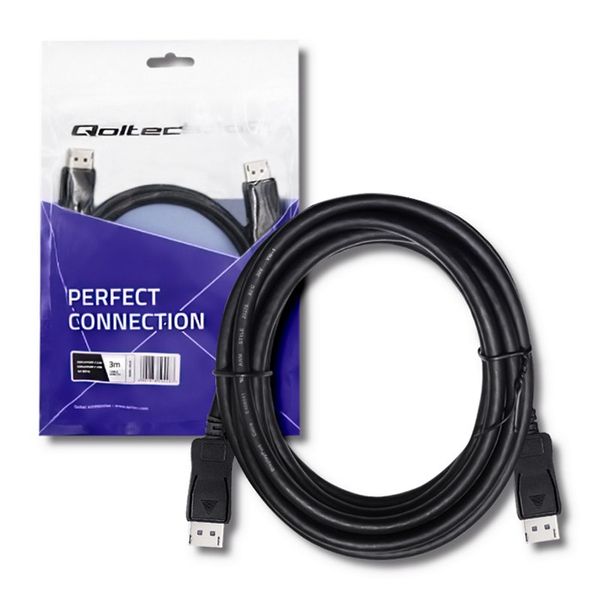 Qoltec DisplayPort v1.1 męski | DisplayPort v1.1 męski | 4K | 3m zdjęcie 2