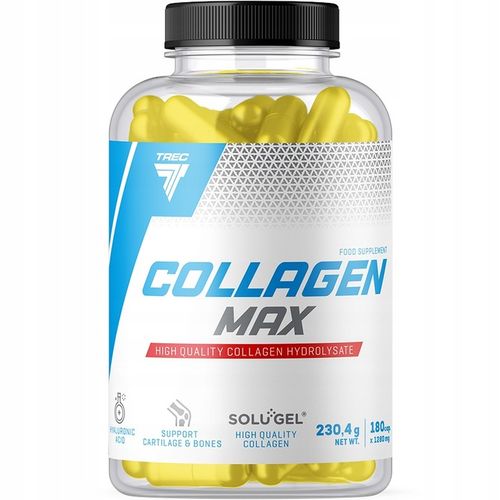 KOLAGEN W KAPSUŁKACH Trec Collagen Max 180 kaps KWAS HIALURONOWY WITAMINA C na Arena.pl