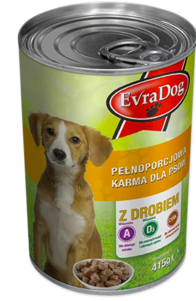 EVRA DOG PIES 415G PUSZKA DRÓB zdjęcie 1