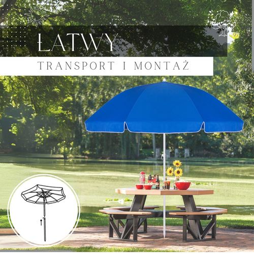 Parasol plażowy niebieski 240 cm na Arena.pl