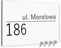 Tabliczka adresowa Nierdzewna Tablica adres domu Biała 20x15
