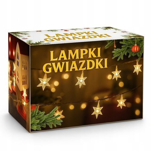 LAMPKI CHOINKOWE GWIAZDKI 80 LED - BIAŁE CIEPŁE LAMPKI NA CHOINKĘ ŚWIĘTA na Arena.pl