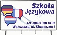 BANER REKLAMOWY 130x80cm RÓŻNE WZORY oczkowany SZKOŁA JĘZYKOWA