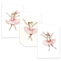 ZESTAW PLAKATÓW DLA DZIECI SET BALETNICE ZWIERZĄTKA AKWARELA A3