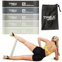 Zestaw taśm gum do ćwiczeń fitness gumy oporowe power band 5 szt Trex Sport
