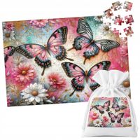 PUZZLE TRADYCYJNE - MOTYL MOTYLE ROBAK SKRZYDŁA WIOSNA KWIATY - 120 el
