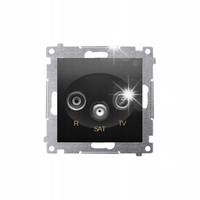GNIAZDO ANTENOWE R-TV-SAT PRZELOTOWE SIMON 54 DASP.01/49 CZARNY MAT