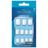 TOP CHOICE Sztuczne paznokcie tipsy mleczne kwadratowe 24 sztuki