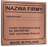 NADRUK dibond TABLICZKA ZNAMIONOWA FIRMY z dibondu 10x10 TWÓJ NAPIS LOGO
