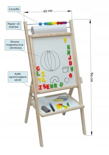 Obrotowa tablica magnetyczna 4w1 papier + dodatki na Arena.pl