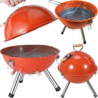 GRILL OKRĄGŁY KOPUŁOWY ZAMYKANY GRIL Z POKRYWKĄ OGRODOWY WĘGLOWY BRYKIET