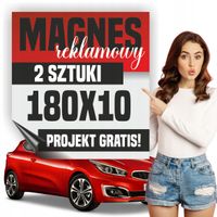 Reklama magnetyczna magnes reklamowy na auto firmowe 180x10 cm - 2 szt