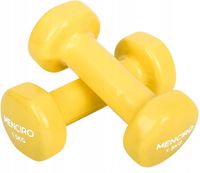 MENCIRO Hantle Zestaw 2 x 1,5kg Żółte Krótkie Do Treningu Domowego