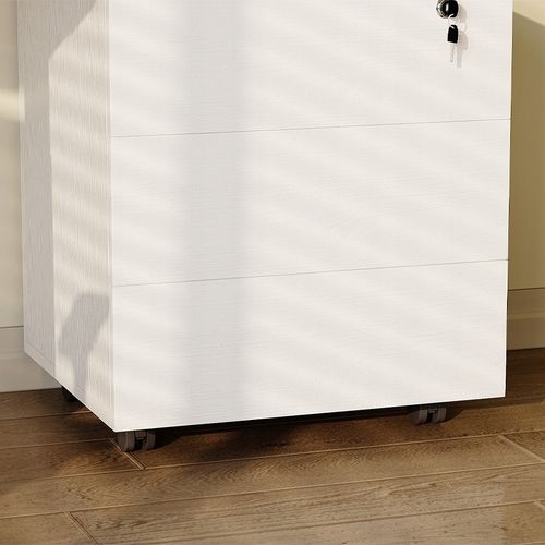 Kontenerek biurowy biały na kółkach z szufladami mobilna szafka na Arena.pl