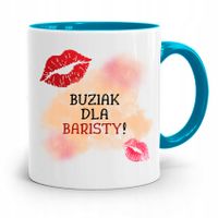 Dla Baristy Baristki Kawiarki Kubek Błękitny Z Nadrukiem Ze Zdjęciem