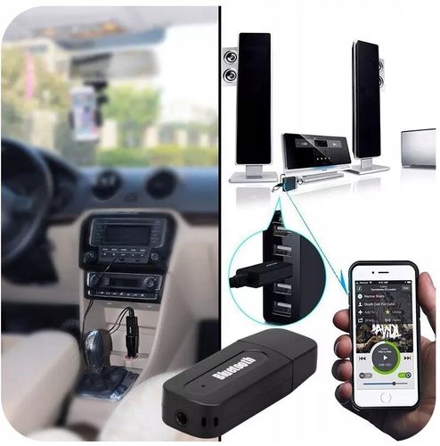 ADAPTER TRANSMITER BLUETOOTH ODBIORNIK AUX USB na Arena.pl