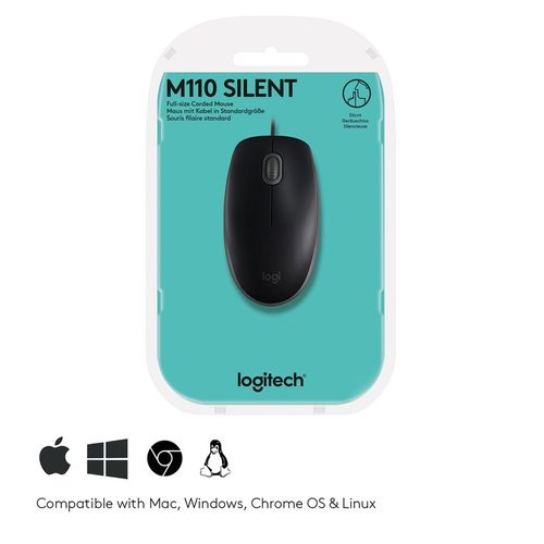 Myszka przewodowa Logitech B110 Silent sensor optyczny na Arena.pl