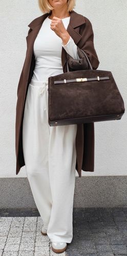 Torebka skóra zamszowa czekoladowa VeraPelle na Arena.pl