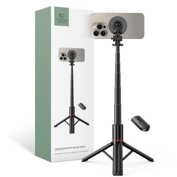 TECH-PROTECT L06S MAGSAFE BLUETOOTH SELFIE STICK TRIPOD BLACK zdjęcie 1