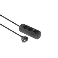 MicroConnect 3-way Schuko Socket 5M Black