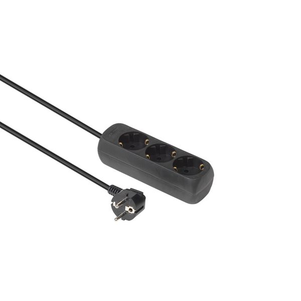 MicroConnect 3-way Schuko Socket 3M Black zdjęcie 1