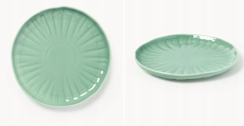 Komplet naczyń z porcelany z reliefem Sali dla 4 osób 12elem Miętowy na Arena.pl