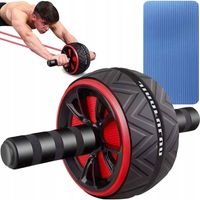ROLLER KÓŁKO DO ĆWICZEŃ MIĘŚNI BRZUCHA FITNESSU AB WHEEL + MINI MATA