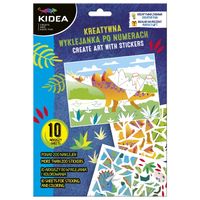 kreatywna wyklejanka po numerach dinozaury kidea
