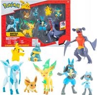POKEMON Zestaw 8 Kolekcjonerskich Figurek Pikachu Lucario Riolu