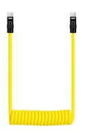 Kabel Newell USB-C - USB-C 100 W, 1,5 m, silikonowy, spiralny, żółto-czarny