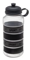 Bidon sportowy MAXI 1000 ml czarno-szary z uchwytem i ustnikiem