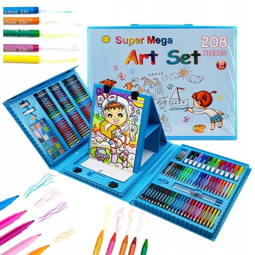 ZESTAW DO MALOWANIA DLA DZIECI 208el Artystyczny Plastyczny Twórczy Walizka na Arena.pl