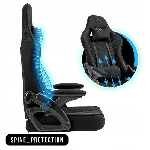 Fotel Gamingowy Biurowy Obrotowy Kubełkowy Krzesło Biurowe Czarny na Arena.pl