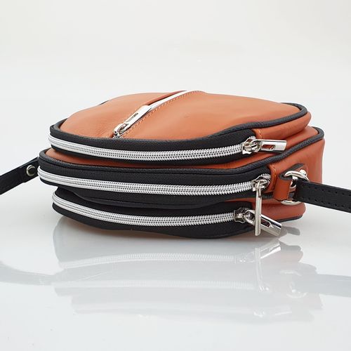 VERA PELLE torebka damska skórzana listonoszka 3 komorowa V463 camel na Arena.pl