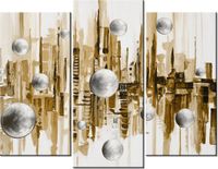 70 90CM OBRAZ 3 ELEM MIASTO ZE SNU SEPII ŚCIENNY DRUK PŁÓTNO