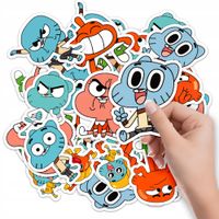 NAKLEJKI ETYKIETY NA ZESZYT NALEPKA Z POSTACIAMI GUMBALL WZORY 10SZT
