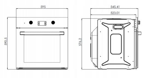 PIEKARNIK DO ZABUDOWY GŁĘBOKOŚĆ 55cm ELEKTRYCZNY 50L CZARNY POKRĘTŁA na Arena.pl